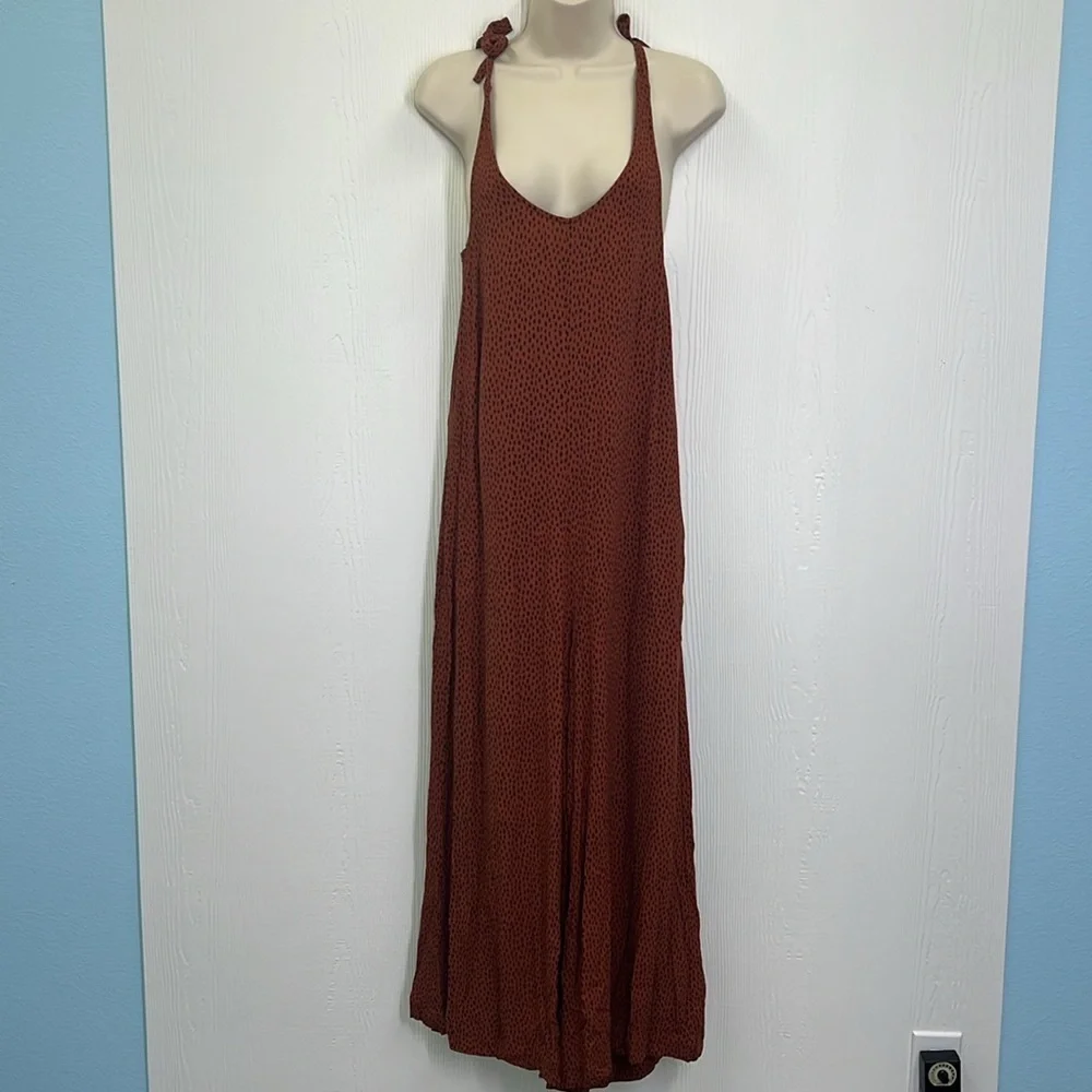 ELK The Label - Jorum Cheetah Tie At Shoulder Flowy Sleeveless Jumpsuit Size 2 - Picture 2 of 13